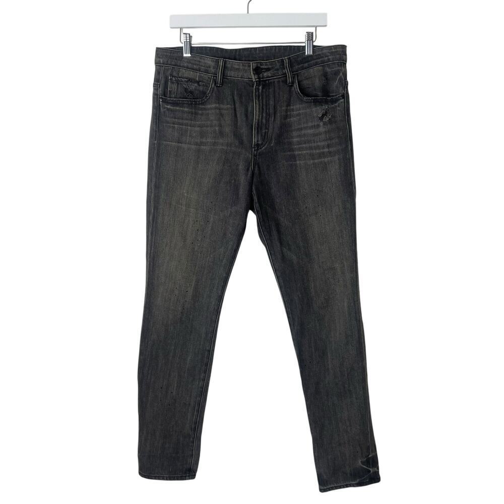 Helmut Lang Women’s Black Distressed Straight Skinny Leg Jean Size 31